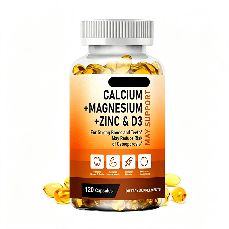 Calcium + Magnesium + Zinc + Vitamin D3 Softgels | CALCIUM+MAGNESIUM+ZINC D3 Softgel OEM