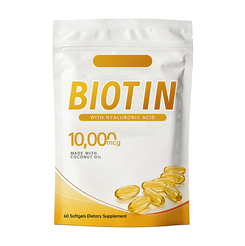 Coconut Oil Biotin with Hyaluronic Acid Softgels | BIOTIN WITH HYALURONIC ACID OEM Private Label