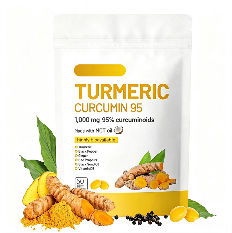 Turmeric Softgels with Black Pepper, Ginger, Propolis, Black Seed Oil & Vitamin D3 | TURMERIC Softgels OEM