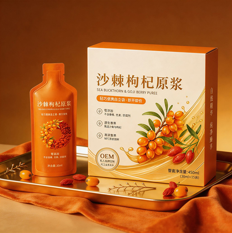 Sea Buckthorn & Wolfberry Puree | Fresh-Pressed Red & Black Goji Berry Juice Concentrate Custom OEM