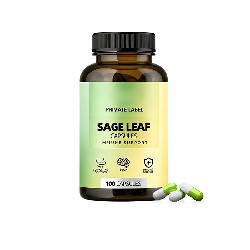 Sage Leaf Extract Capsules | Sage Leaf Capsules Dietary Supplement OEM Private Label