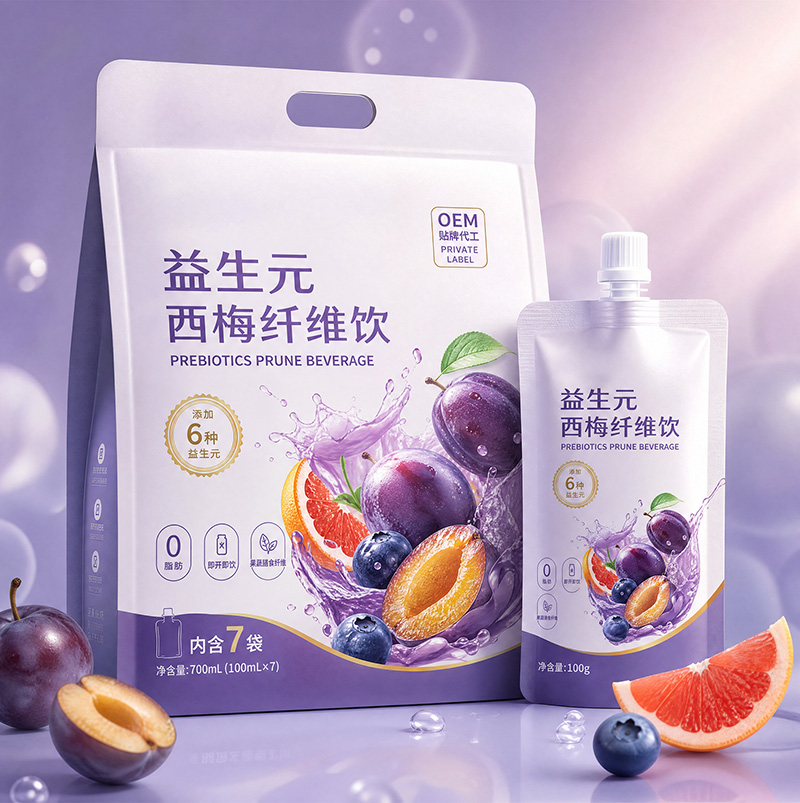 Prebiotic Prune Fiber Drink | Concentrated Prune Juice Plant Fiber Puree Beverage OEM