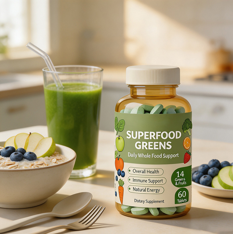 Fruit & Vegetable Greens Supplement Tablets for Adults | Greens Supplement for Adults OEM